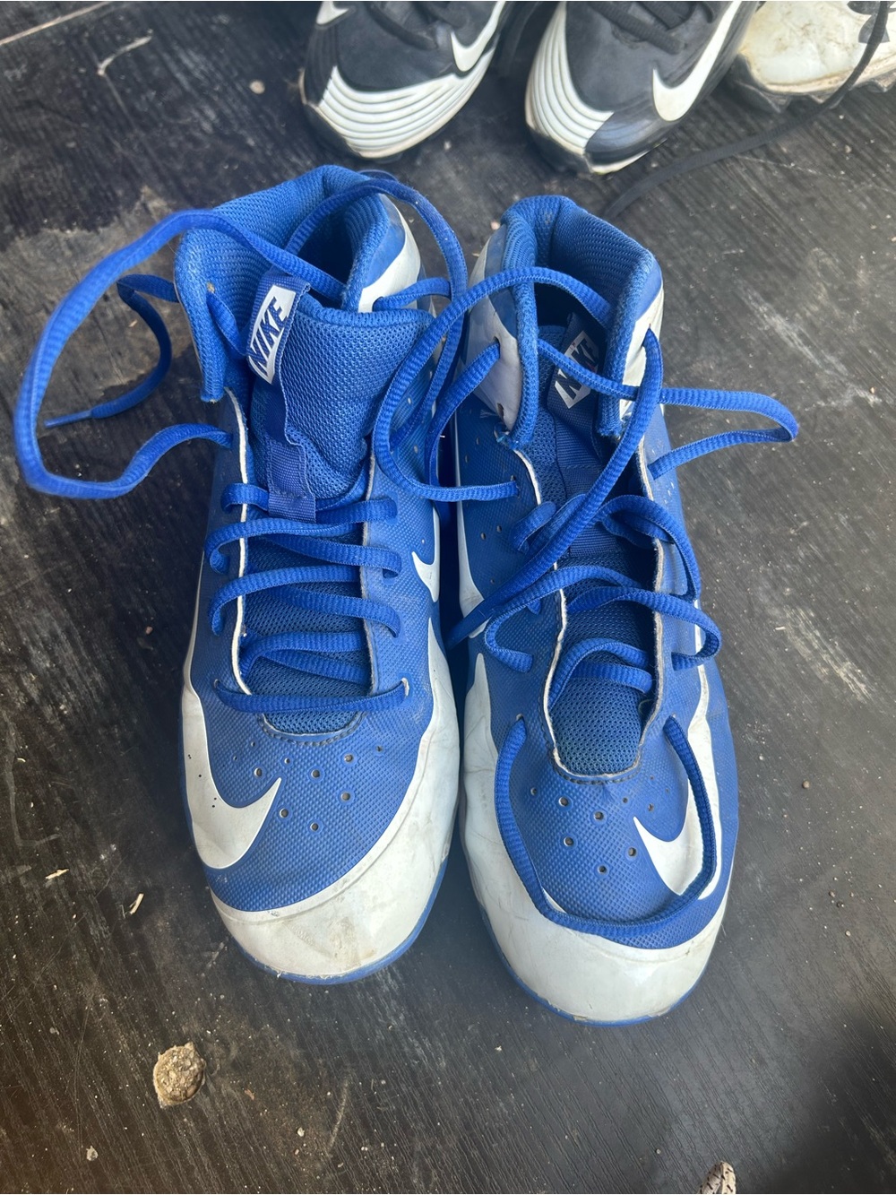 Nike Kids Blue and White High-Top Sneakers